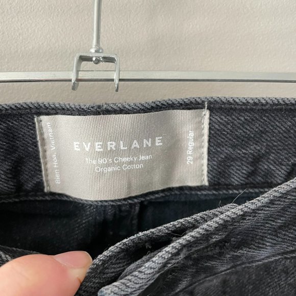 Everlane The '90s Cheeky High Rise Waist Denim Acid Wash Casual Jeans Black 29 - Picture 6 of 8
